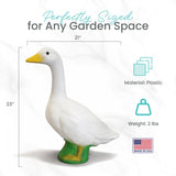 23" Wild Goose Garden Statue, White Porch Goose, Outfit-Compatible Plastic Lawn & Garden Figurine