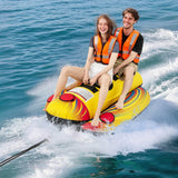 Costway 2-Person Inflatable Banana Boat Towable Tube with EVA Seats & 900D Nylon Cover