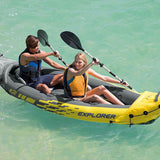 Intex Explorer K2 2-Person Inflatable Kayak Set with Aluminum Oars, Air Pump & Carry Bag