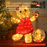 42" 3D Gingerbread Girl Outdoor Christmas Decoration with LED Lights