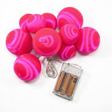 10 LED Satin Ball Ornament String Lights, 7 ft. Battery Operated Light