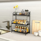Foldable 3-Tier Countertop Storage Organizer Rack – 11.8" × 5.8" × 16.6"  Metal Shelf