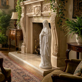 30" Virgin Mary Garden Statue, Weather-Resistant MgO Religious Sculpture with Stone Finish