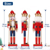 12" Wooden Nutcracker Soldier – Sword, Movable Jaw & Gift Box
