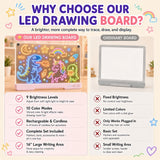 16" LED Drawing Board with 10 Color Modes, 9 Brightness Levels & Rechargeable Battery