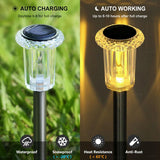 10 Pack Solar Pathway Lights – Crystal-style LED Garden Lights