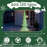 6FT Lighted Christmas Tree Yard Decoration – Pre-Lit Pull-Up Tree with 200 Warm White LEDs