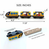 6-Piece Battery-Powered Magnetic Locomotive Train Set – Forward, Reverse & Sound, Compatible with Wooden Tracks