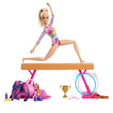 Barbie Gymnastics Playset, Blonde Doll with Balance Beam & Flipping Feature