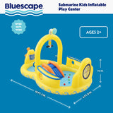 Bluescape Submarine Kids Inflatable Water Play Center & Kiddie Pool, 10'3" x 6'8" Backyard Water Park