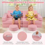 13-Piece INFANS Modular Kids’ Play Couch – Convertible Foam Fort-Building Sectional Sofa