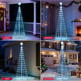 6 ft Animated Cone Christmas Tree Yard Light with Up to 280 LEDs, 8 Lighting Modes