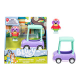 Bluey Ride Along Grannies Car & 3" Janet Figure – Poseable Driver