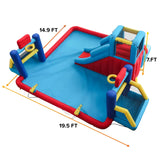 Sportspower Sportcourt Water Slide and Play Arena – Inflatable Backyard Sports Bounce House
