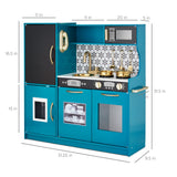 31.5" Best Choice Products Wooden Play Kitchen – 11 Accessories, Ice Dispenser & Chalkboard