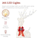 Best Choice Products 4-Foot Lighted Christmas Reindeer and Sleigh Outdoor Décor Set with 205 LED Lights