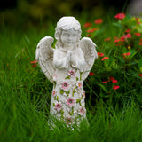 Solar Angel Garden Statue with LED Light, Resin Memorial Angel Figurine