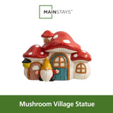 Mainstays Weather-Resistant Mushroom Village Garden Statue, Resin Outdoor Cottage Décor