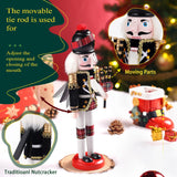 12" Wooden Nutcracker Soldier – Sword, Movable Jaw & Gift Box