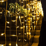11.5 ft Christmas Icicle String Lights with 96 LEDs, 16 Drops and 8 Lighting Modes