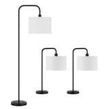 Bridgeport Designs Fremont 3-Piece Lamp Set - LED Floor and Table Lamps