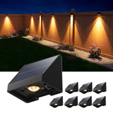 100 Lumens Color-Changing Solar Fence Lights with 8 RGB Modes, 8-Pack