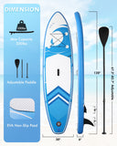 Naipo Inflatable Stand Up Paddle Board Set, 10' x 30" x 6" with SUP Accessories