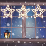 14" Lighted Star Christmas Window Silhouette Decoration with 50 Clear Lights