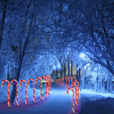 12 Pack 25" Christmas Candy Cane Pathway Lights, 72 LED Outdoor Walkway Marker Lights with Stakes
