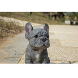 Hi-Line Gift Blue French Bulldog Puppy Sitting Statue, Realistic Polyresin Indoor Dog Figurine