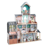 KidKraft Celeste Mansion Wooden Dollhouse – 4 Floors, Elevator, Lights, Sounds & 24 Accessories