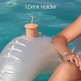Funsicle Lazy Recliner Lounge 4 ft Inflatable Pool Chair Float, Lumbar Support & In-Water Seating