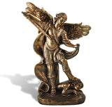7.48" Saint Michael Archangel Statue, Hand-Painted Resin Catholic Guardian Angel Figurine