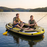 Costway Inflatable Fishing Boat Set for 2 Adults & 1 Child, Fishing Raft 748 lb Capacity