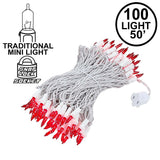 100-Count Incandescent Mini Christmas String Lights, 50 ft White Wire Holiday Light Set,