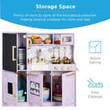 31.5" Best Choice Products Wooden Play Kitchen – 11 Accessories, Ice Dispenser & Chalkboard