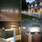 Solar Post Lights – Adjustable Fence & Deck Post Cap Lights with 120 Lumen Warm & Cool White Modes