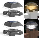 Solar Post Lights – Adjustable Fence & Deck Post Cap Lights with 120 Lumen Warm & Cool White Modes