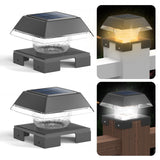 Solar Post Lights – Adjustable Fence & Deck Post Cap Lights with 120 Lumen Warm & Cool White Modes