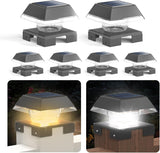 Solar Post Lights – Adjustable Fence & Deck Post Cap Lights with 120 Lumen Warm & Cool White Modes