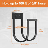 Garden Hose Holder Wall Mount, Aluminum Outdoor Hose Hanger for Up to 100 ft. of 5/8" Hose