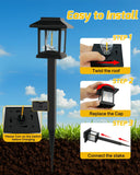 12-Pack Solar Classic-style Lantern Pathway Lights, Light Bulb Warm White
