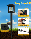 12-Pack Solar Classic-style Lantern Pathway Lights, Light Bulb Warm White