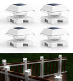 Solar Post Lights – Adjustable Fence & Deck Post Cap Lights with 120 Lumen Warm & Cool White Modes