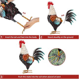 18.9" H Metal Rooster Decor,Yard Chicken Decorations,Outdoor Garden Statues