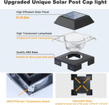 Solar Post Lights – Adjustable Fence & Deck Post Cap Lights with 120 Lumen Warm & Cool White Modes