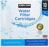 Kirkland Signature Water Filter Cartridge, 10-Pack, Compatible with Brita Pitchers