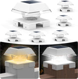 Solar Post Lights – Adjustable Fence & Deck Post Cap Lights with 120 Lumen Warm & Cool White Modes