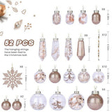 52-Count Shatterproof Christmas Ornaments with Preinstalled Hanging Strings and Gift Box