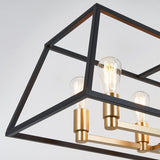 Artika Carter 8-Light Rectangular Pendant Chandelier – Adjustable Modern Farmhouse Cage Dining Room Light Fixture